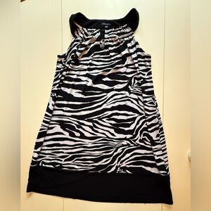 Notations Black and White Zebra Pattern Dress